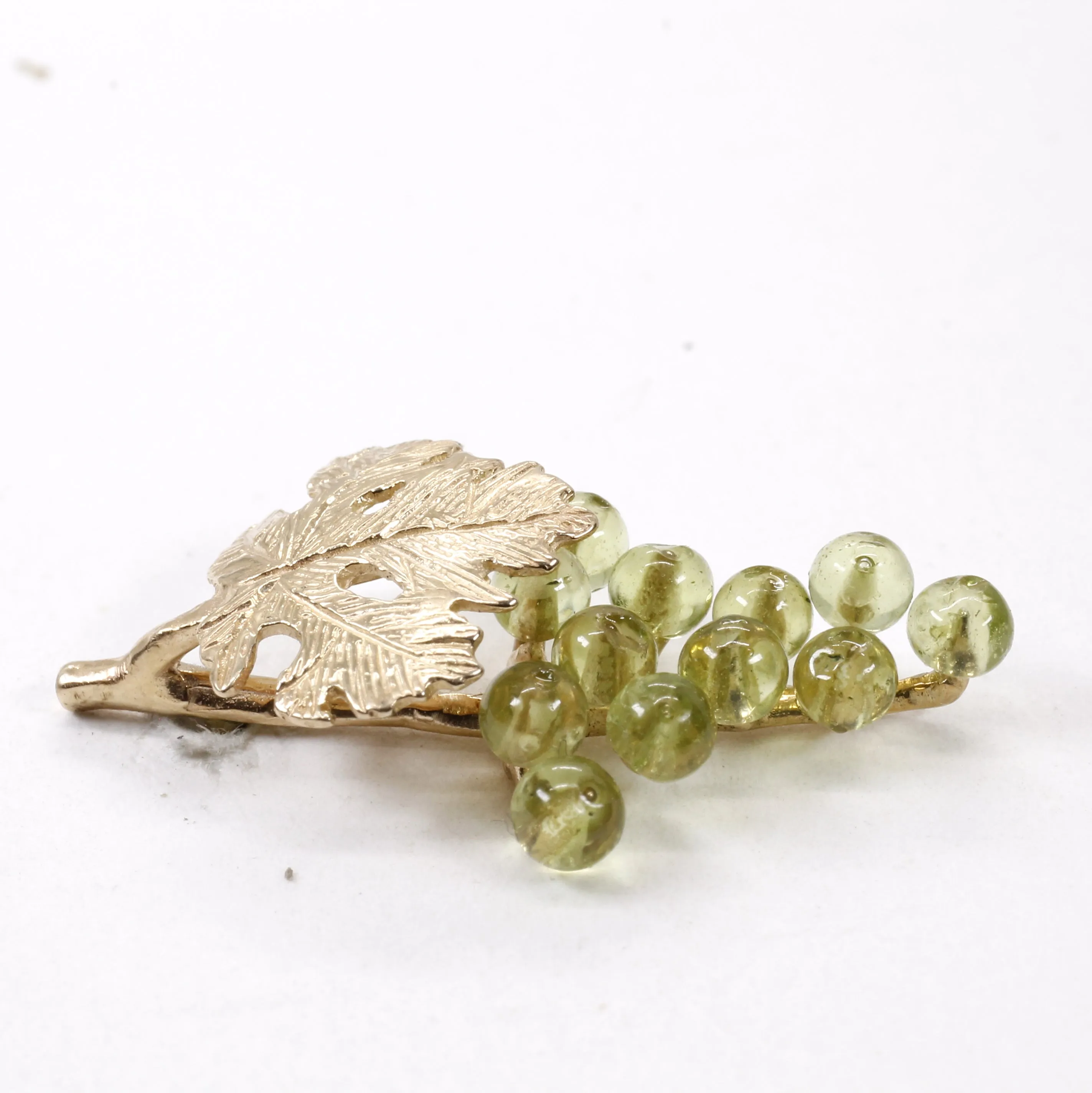 Grape Cluster Lapel Pin made in 14kt Gold with Real Gemstones