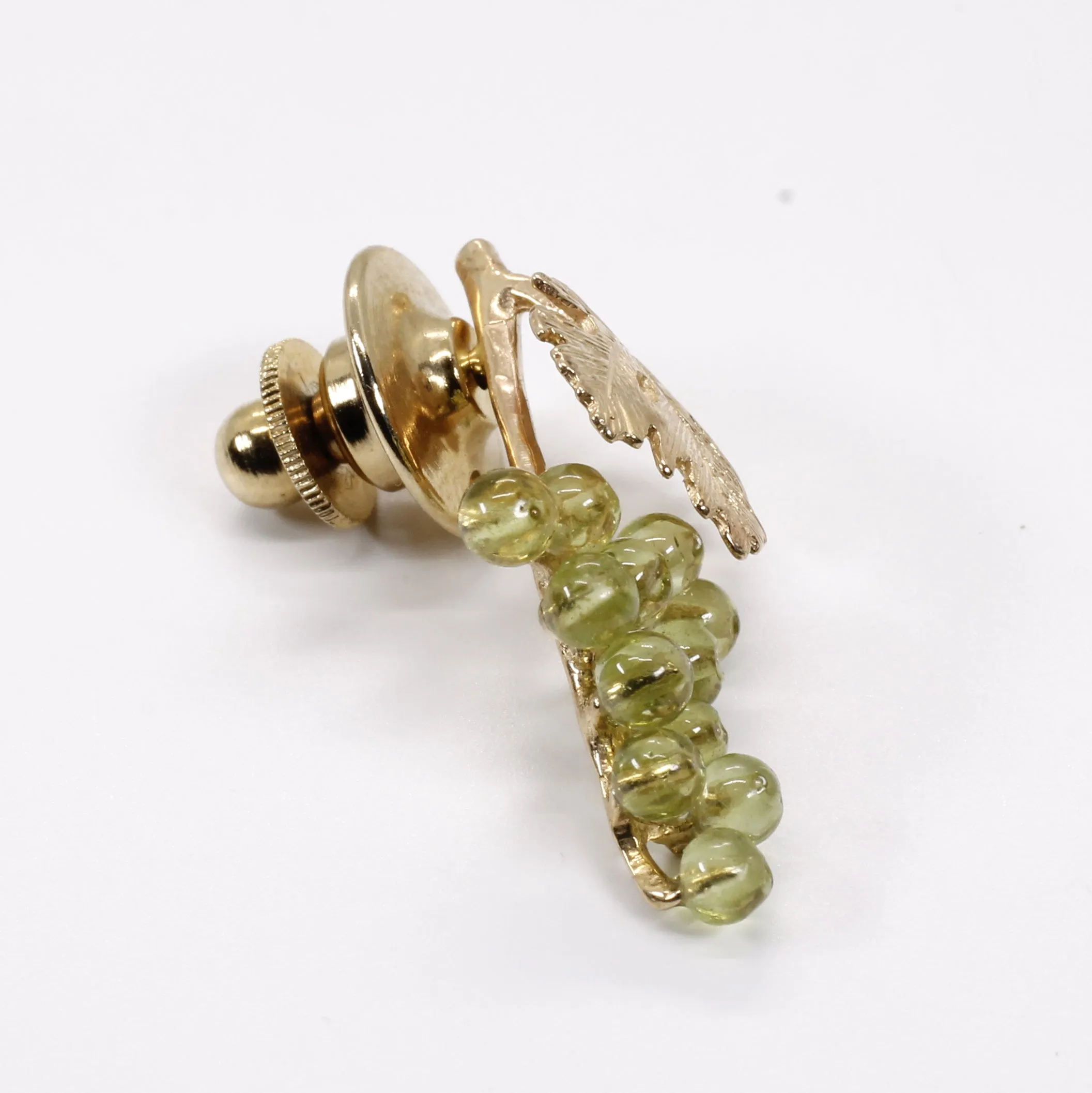 Grape Cluster Lapel Pin made in 14kt Gold with Real Gemstones