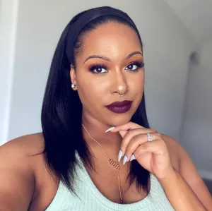 Graziza | Black Long Medium Straight Synthetic Hair Headband Wig