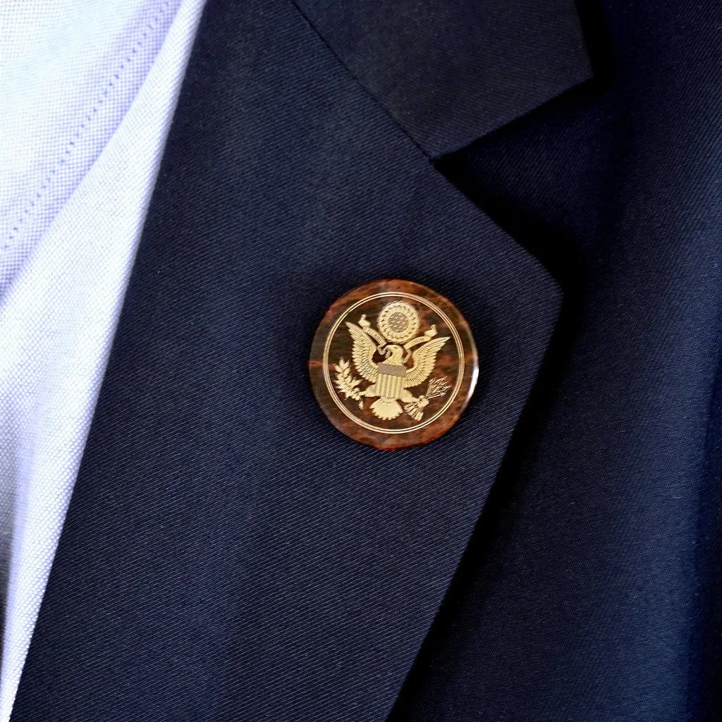 Great Seal Lapel Pin (Obsidian and Silver)