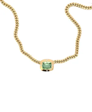 Green Tourmaline in Gold