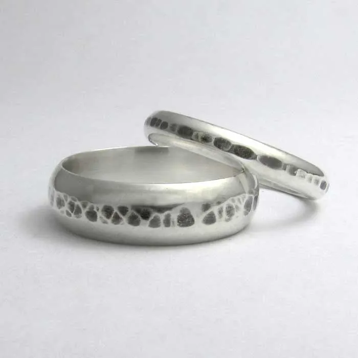 Half Round Hammered Wedding Band