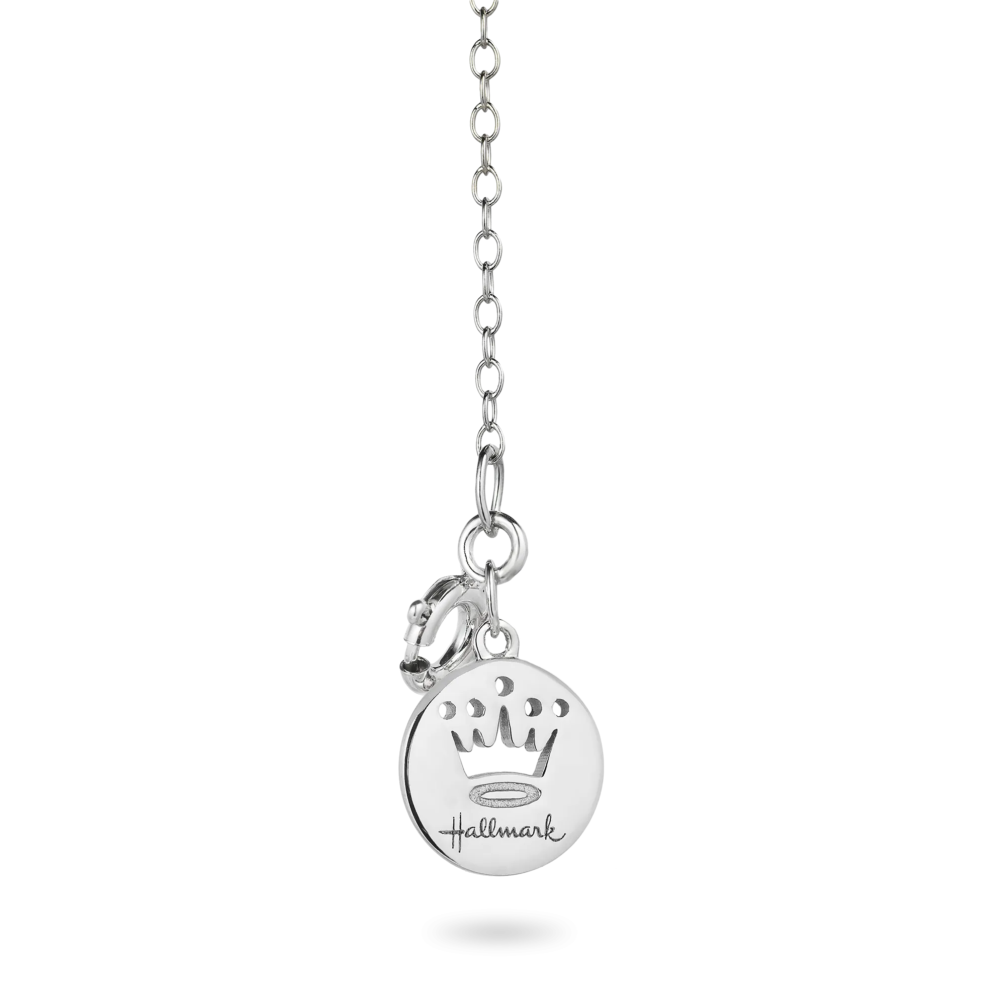 Hallmark Fine Jewelry Modern Clover Pendant in Sterling Silver with 1/10 Cttw of Diamonds