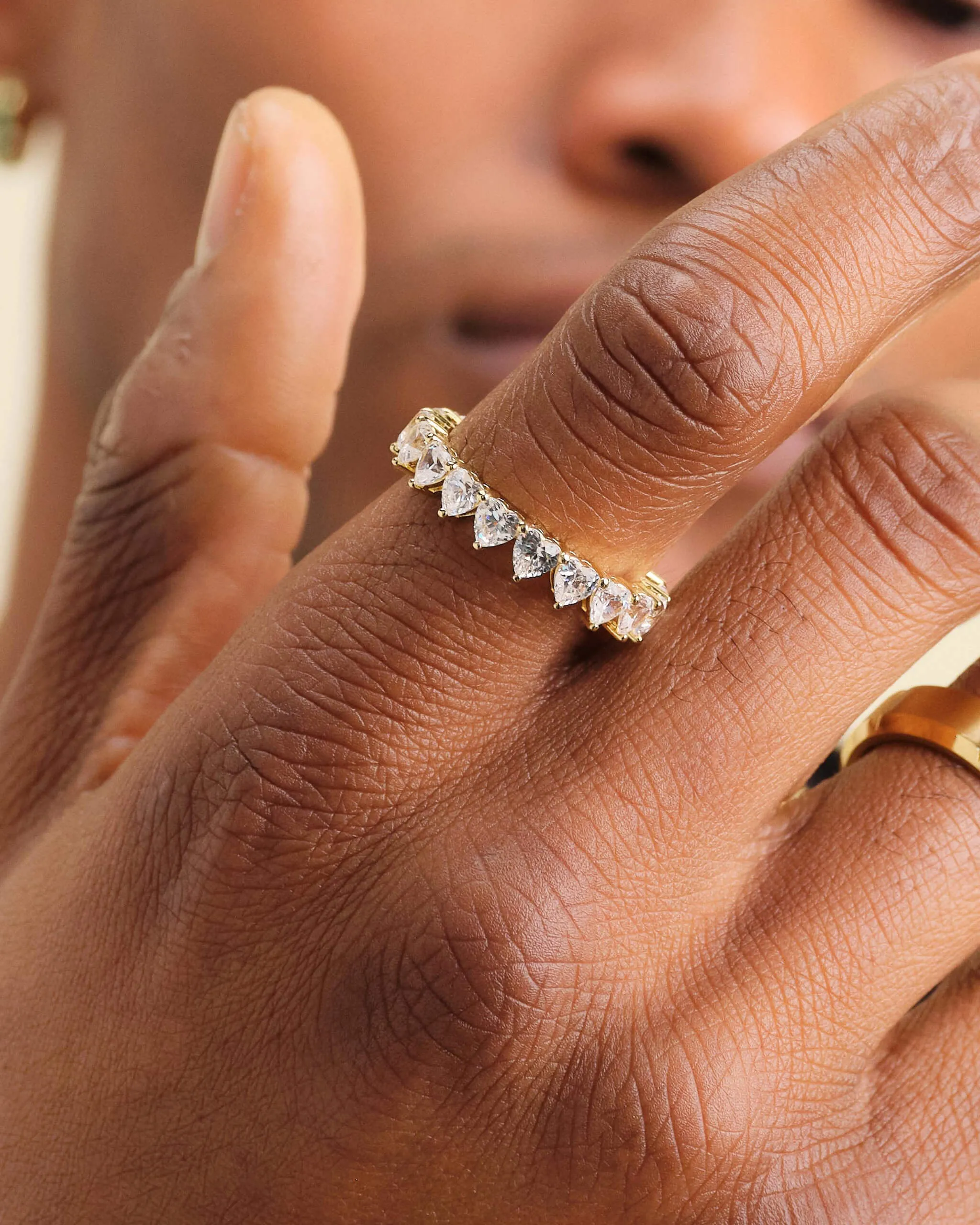 Heart Eternity Ring - Gold