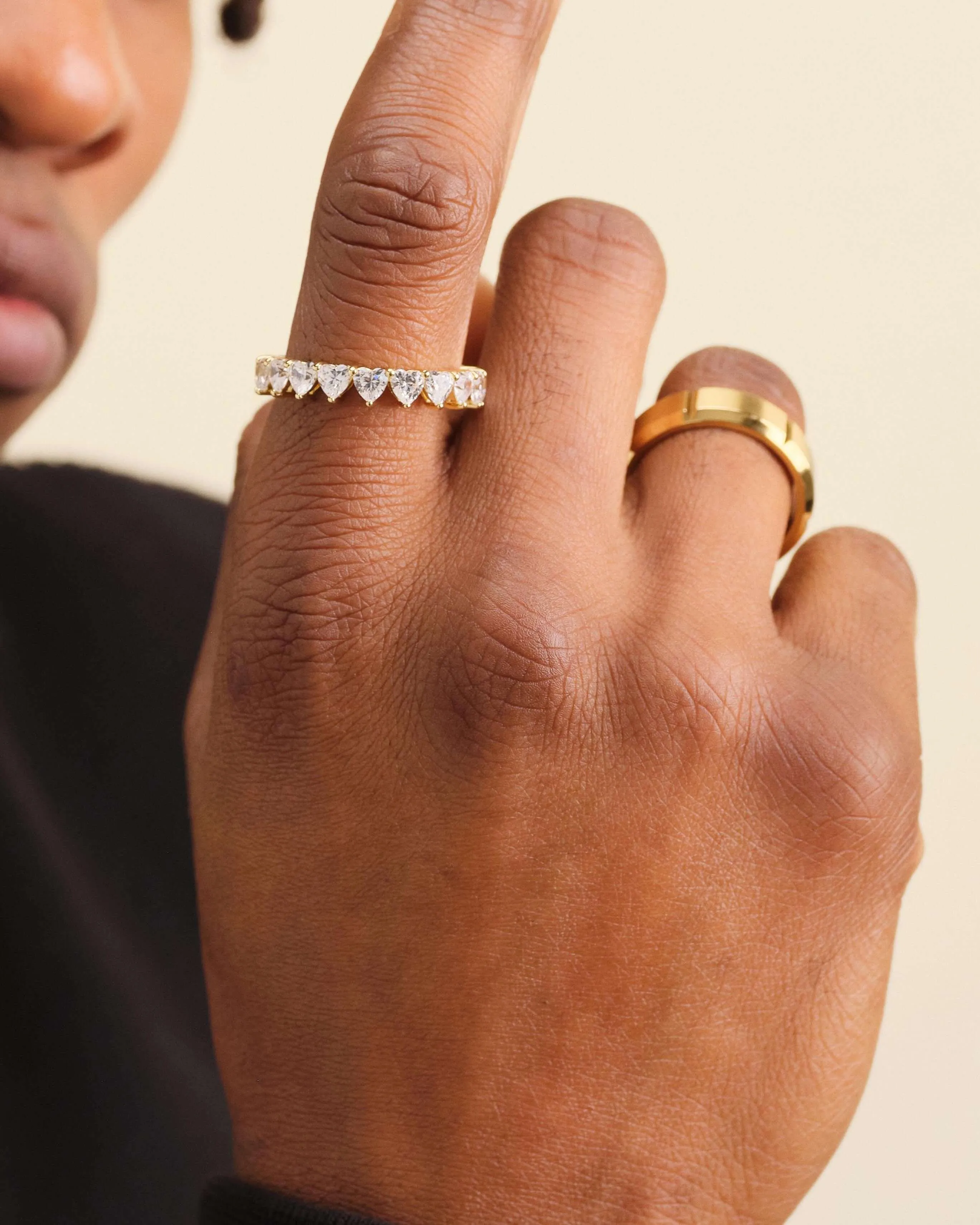 Heart Eternity Ring - Gold