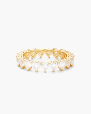 Heart Eternity Ring - Gold