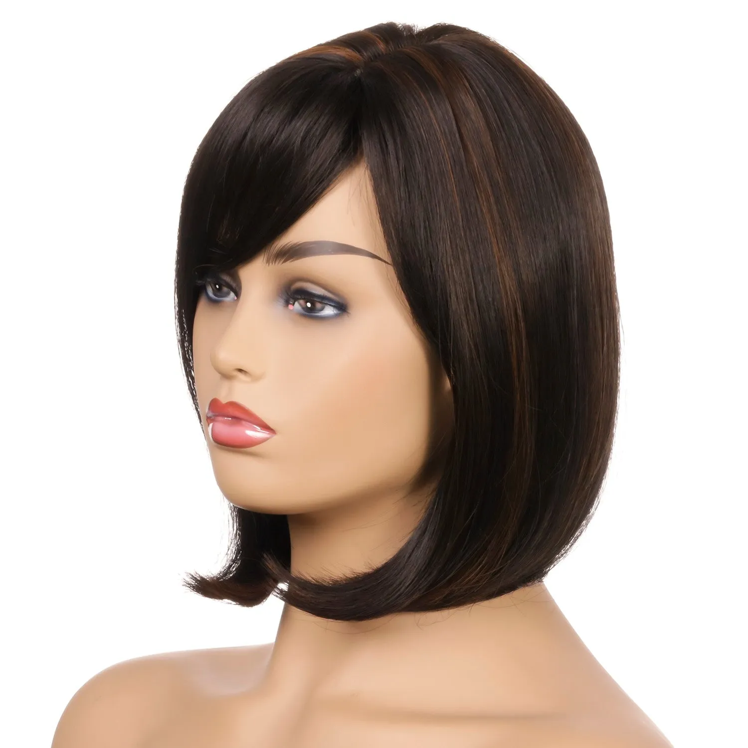 Helen | Black Medium Straight Synthetic Hair Wig