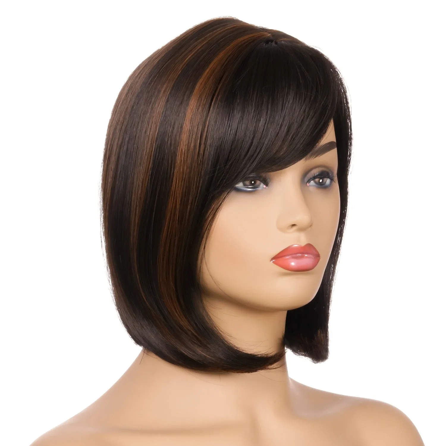 Helen | Black Medium Straight Synthetic Hair Wig