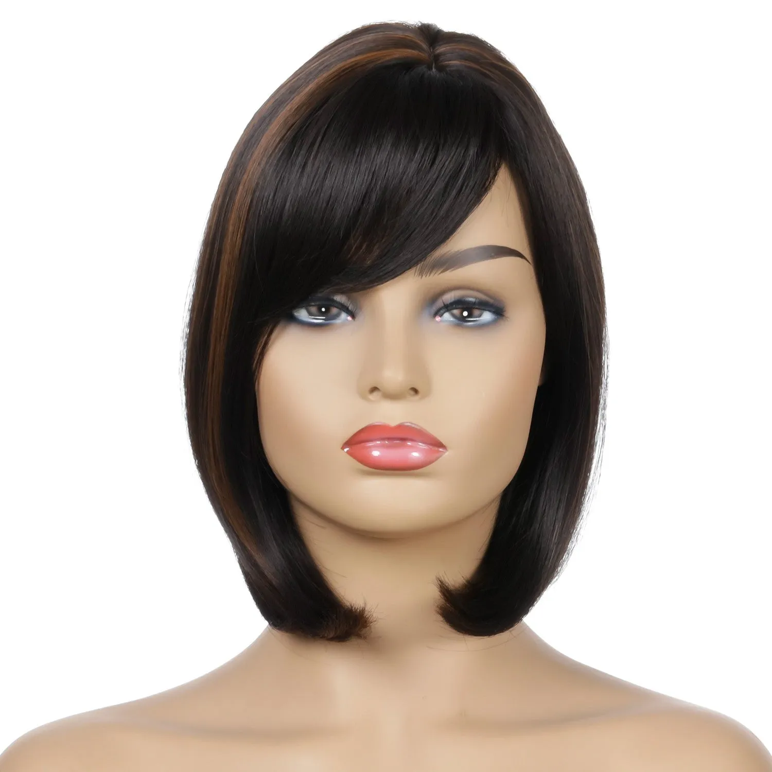 Helen | Black Medium Straight Synthetic Hair Wig