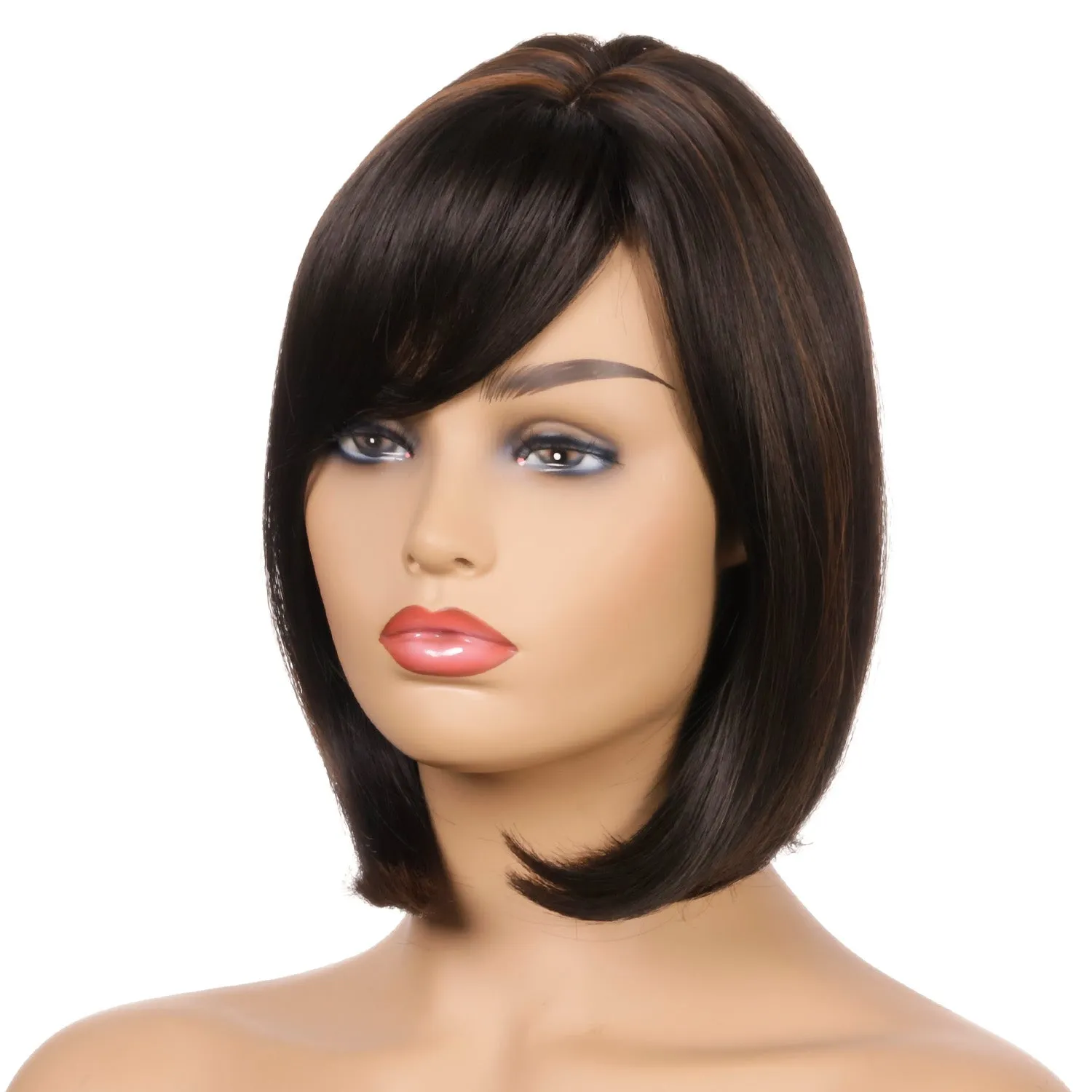 Helen | Black Medium Straight Synthetic Hair Wig