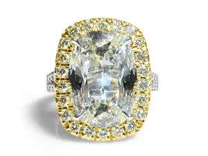 Henri Daussi Designer Signed 6.17ct tw GIA Certified Cushion Halo Split Shank Engagement Anniversary Ring