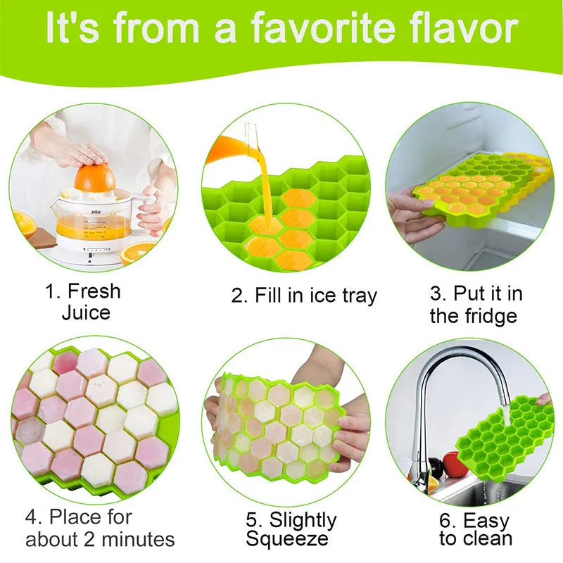 Honeycomb BPA Free Silicone Ice Cube Tray Mold
