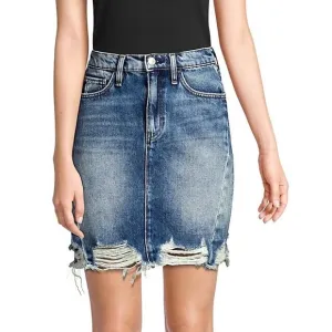 Hudson Lulu Frayed Denim Pencil Skirt 26