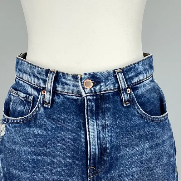 Hudson Lulu Frayed Denim Pencil Skirt 26