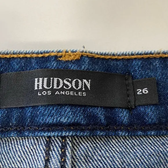 Hudson Lulu Frayed Denim Pencil Skirt 26