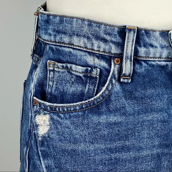 Hudson Lulu Frayed Denim Pencil Skirt 26