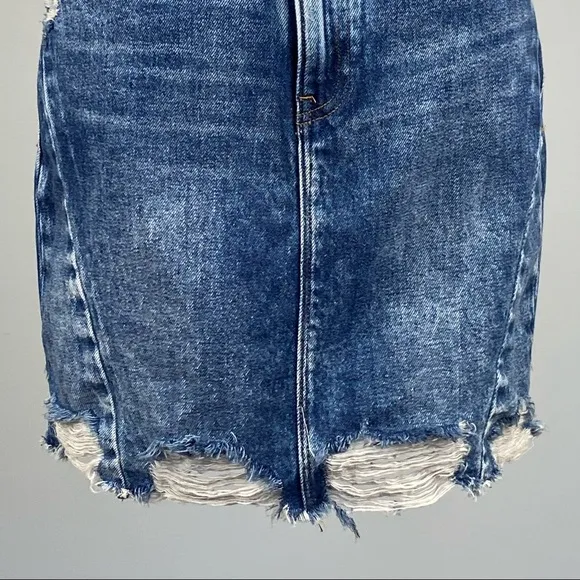 Hudson Lulu Frayed Denim Pencil Skirt 26
