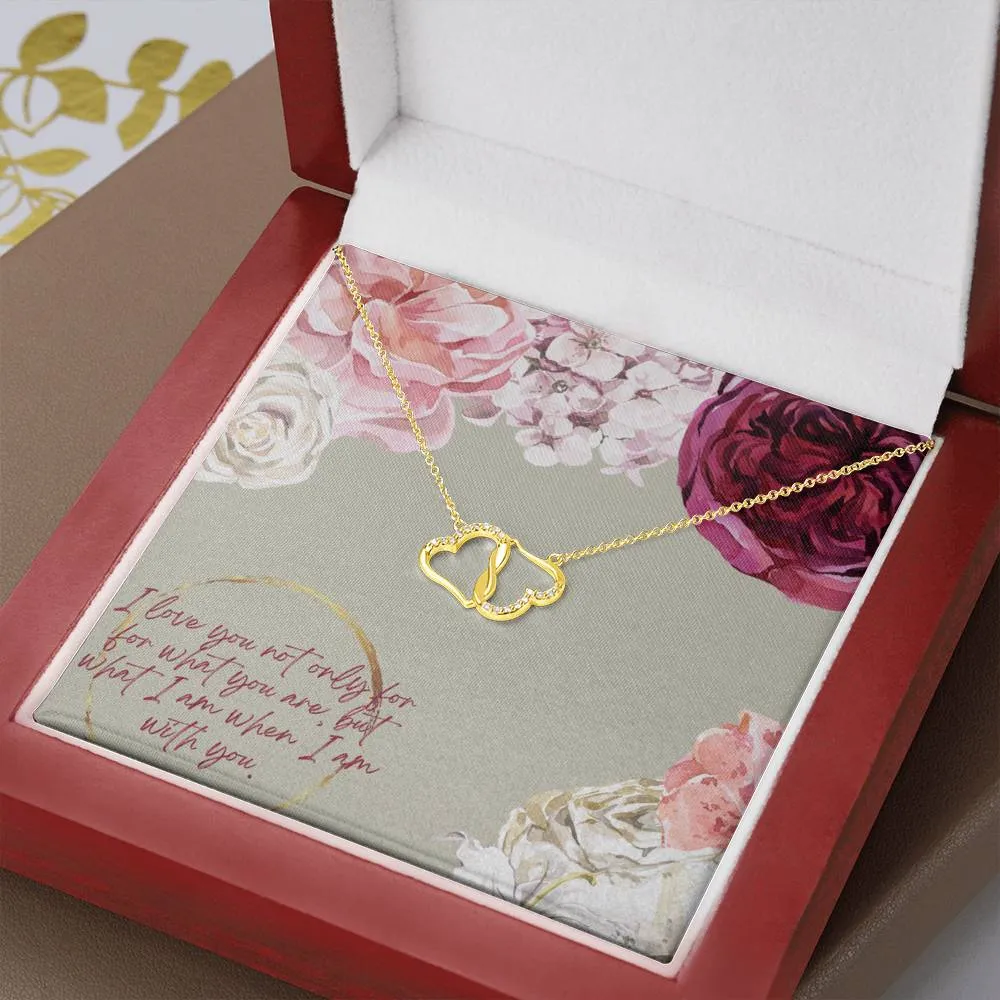 I love being with you-Everlasting Love Gold Hearts Necklace for Wife