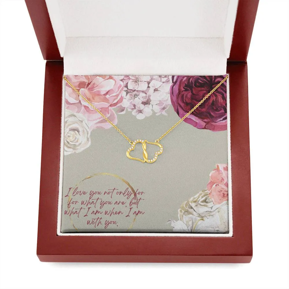 I love being with you-Everlasting Love Gold Hearts Necklace for Wife