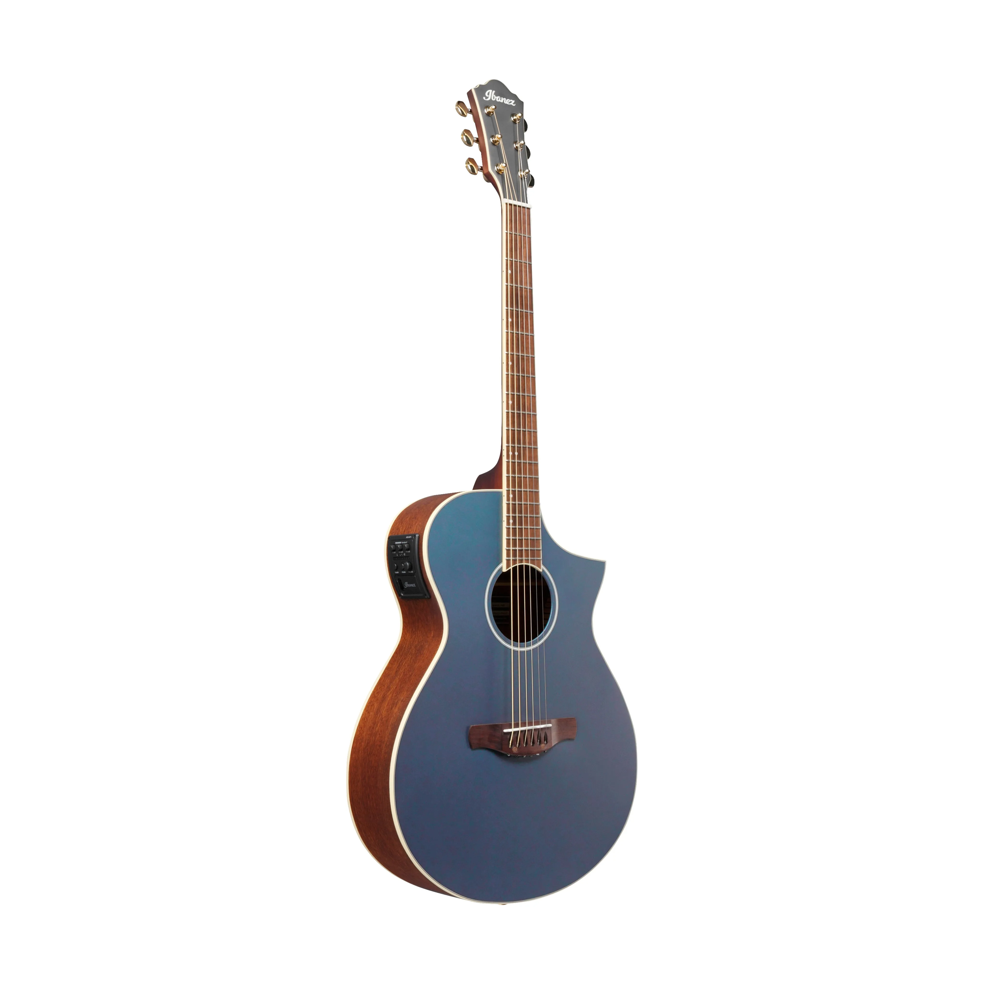 Ibanez AEWC12-PMF Acoustic-Electric Guitar, Prussian Blue Metallic Flat