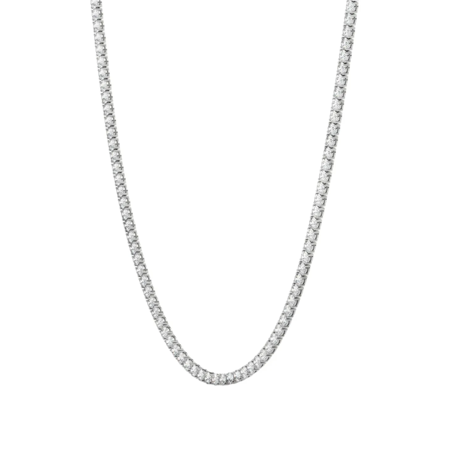 Iced Out Lab-Created Moissanite 925 Sterling Silver 5mm Tennis Chain Necklace - M500099