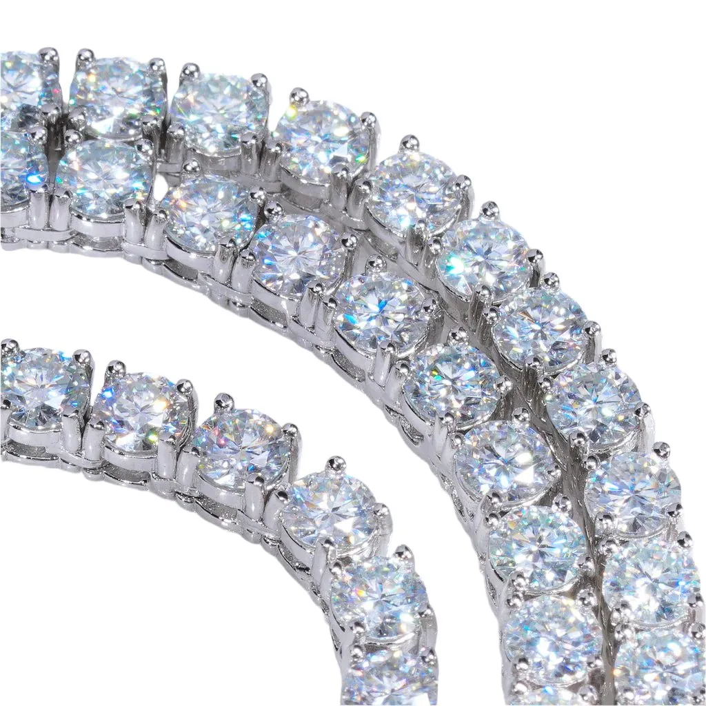 Iced Out Lab-Created Moissanite 925 Sterling Silver 5mm Tennis Chain Necklace - M500099