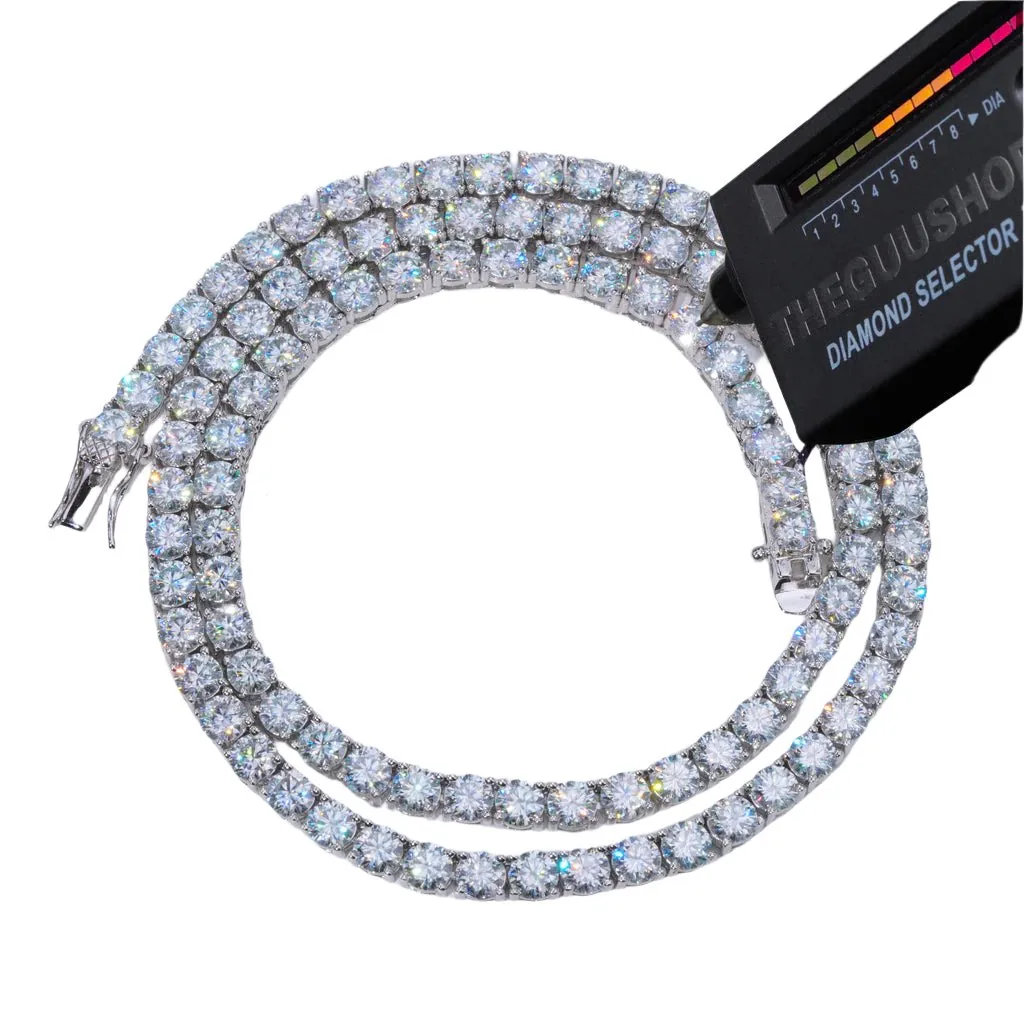 Iced Out Lab-Created Moissanite 925 Sterling Silver 5mm Tennis Chain Necklace - M500099