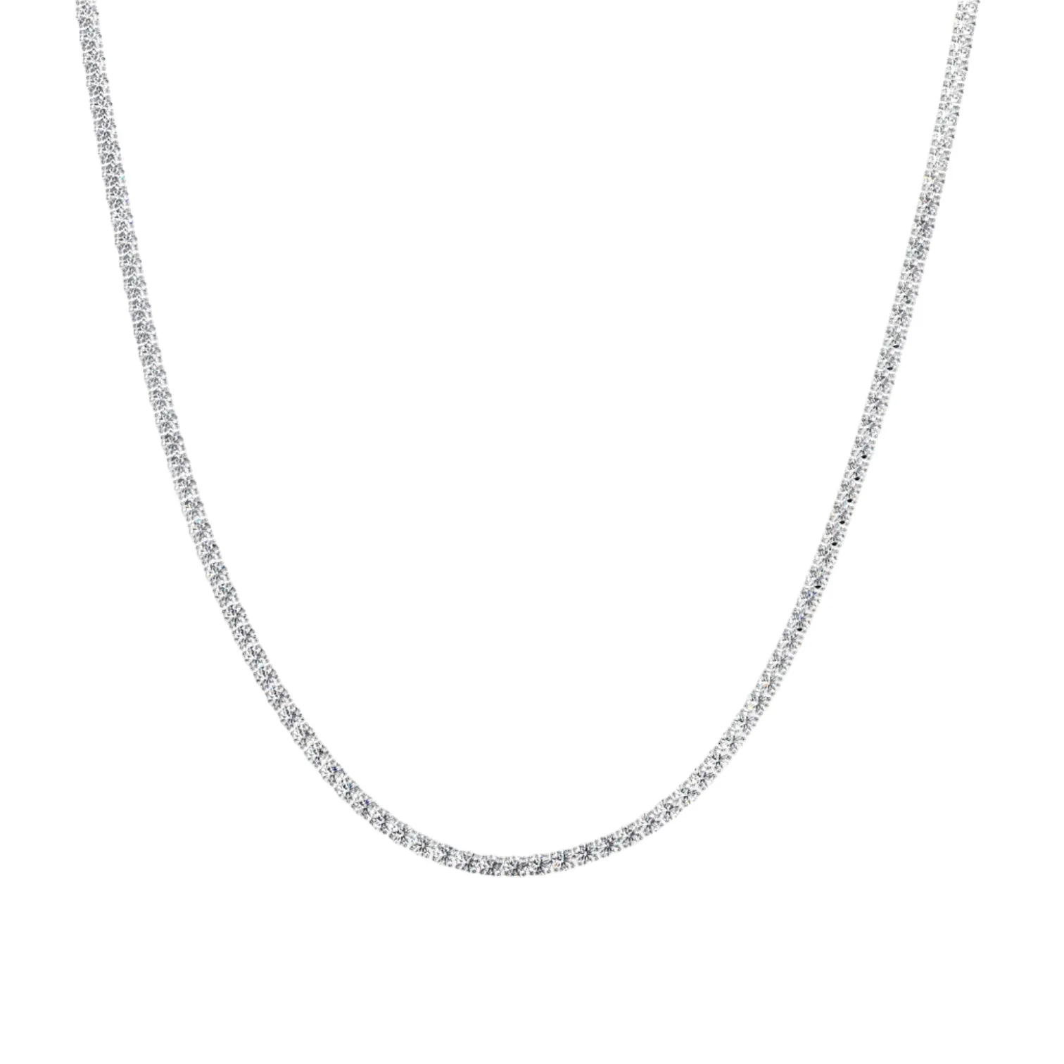 Iced Out Lab-Created Moissanite 925 Sterling Silver 5mm Tennis Chain Necklace - M500099