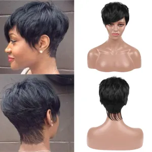 Ikayla | Black Short Pixie Cut Wavy Synthetic Hair Wig
