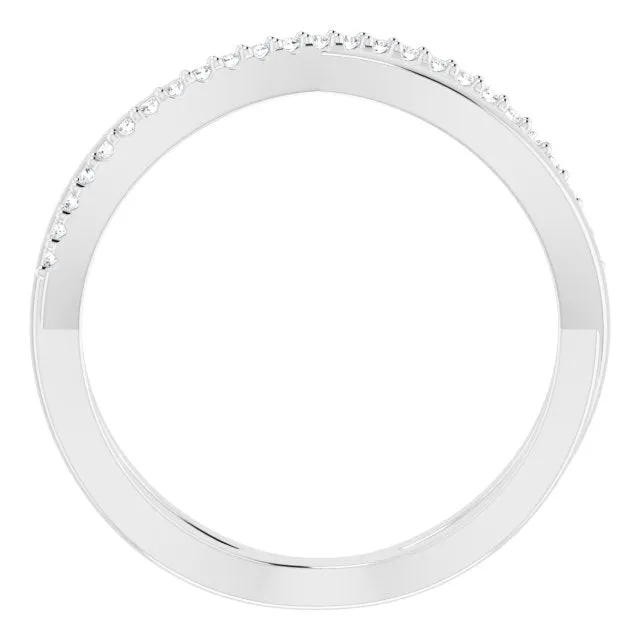 Infinity Design Round Diamond Wedding Band Open Twist Anniversary Ring