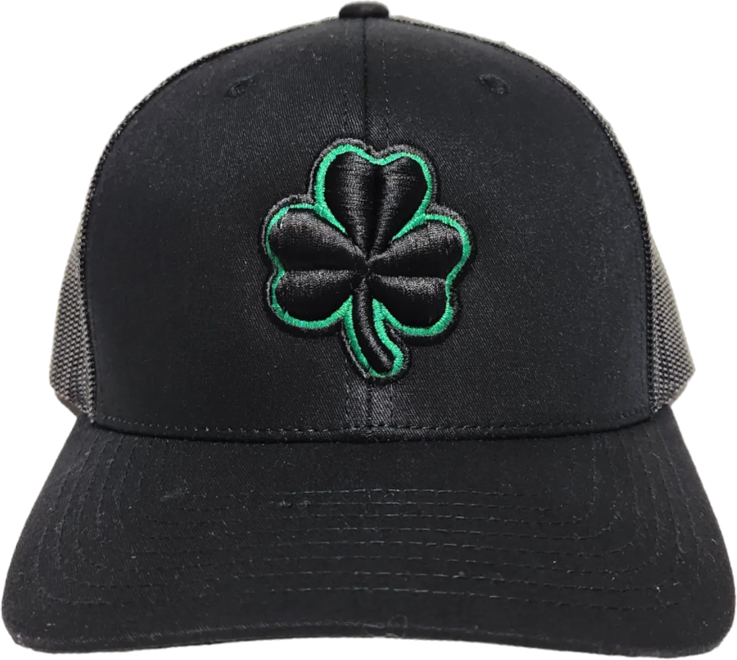 Irish Trucker Cap Essence Clover Black