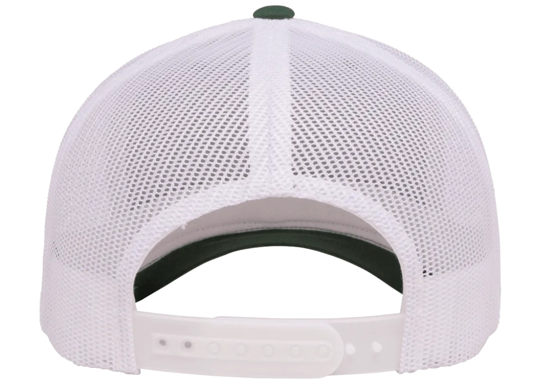 Irish Trucker Cap Gothic Clover Fls Evergreen White