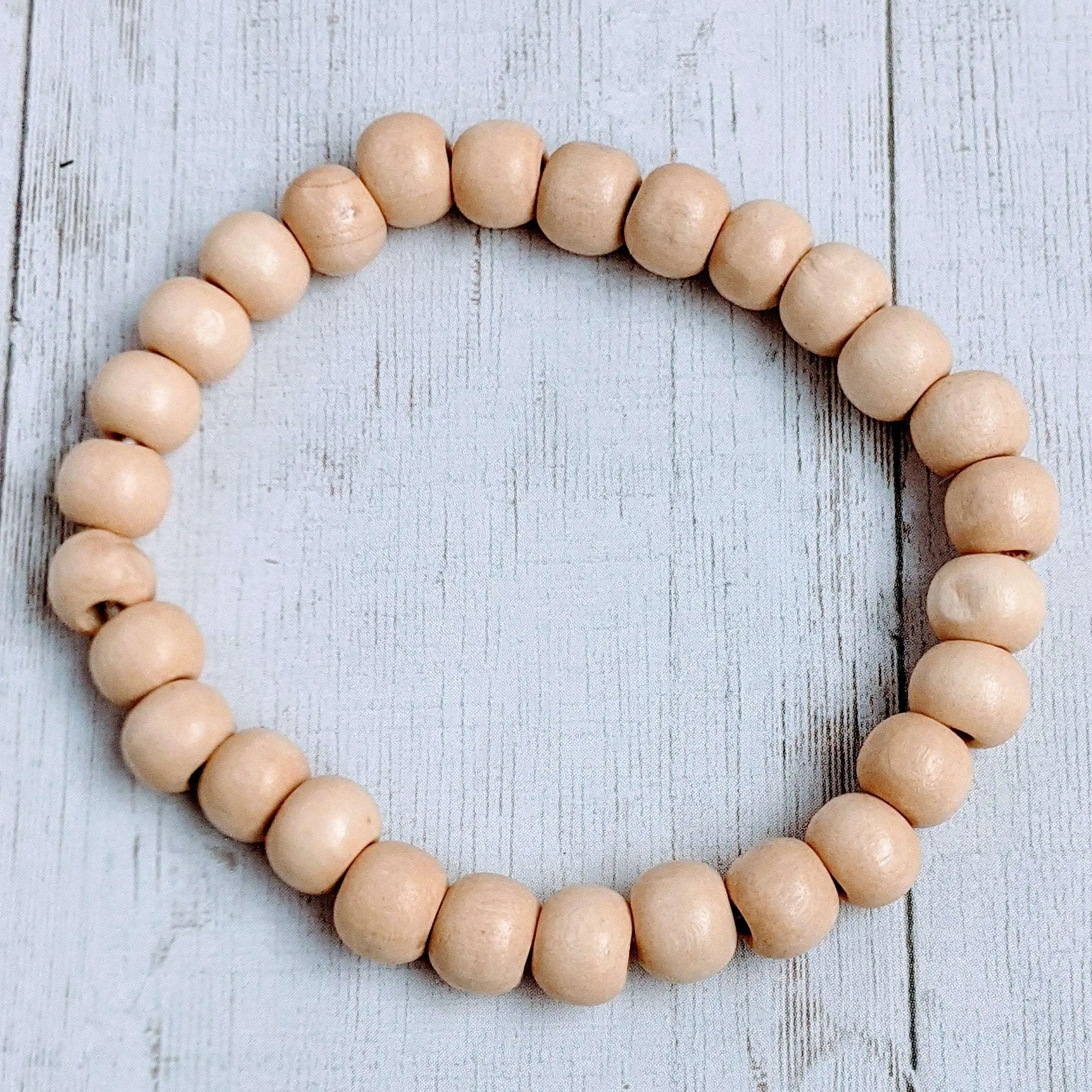 Ivory Wood Bead Stretch bracelet - Unisex