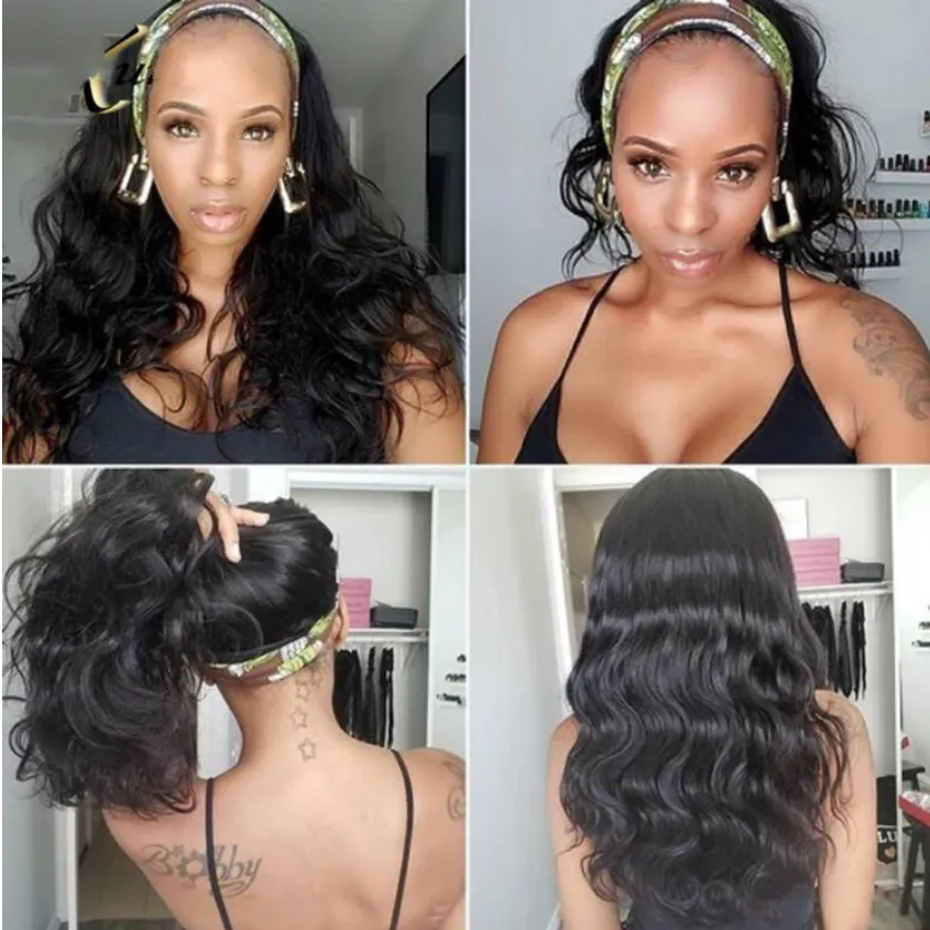 Jessica | Black Long Wavy Synthetic Hair Headband Wig
