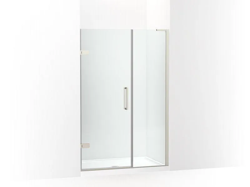 KOHLER K-27604-10L Composed 45-1/4"–46" W x 71-1/2" H frameless pivot shower door with 3/8" Crystal Clear glass and back-to-back vertical door pulls
