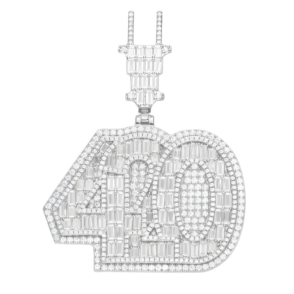 Lab-Created Moissanite 420 Plug Pendant Charm - M418269