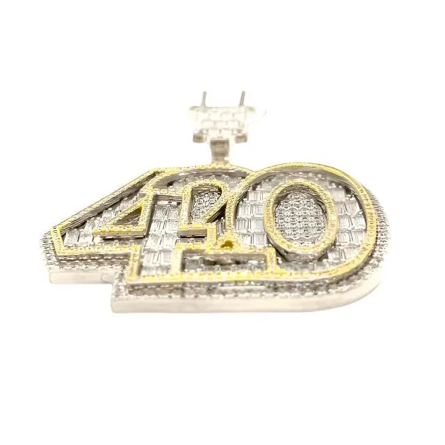 Lab-Created Moissanite 420 Plug Pendant Charm - M418269