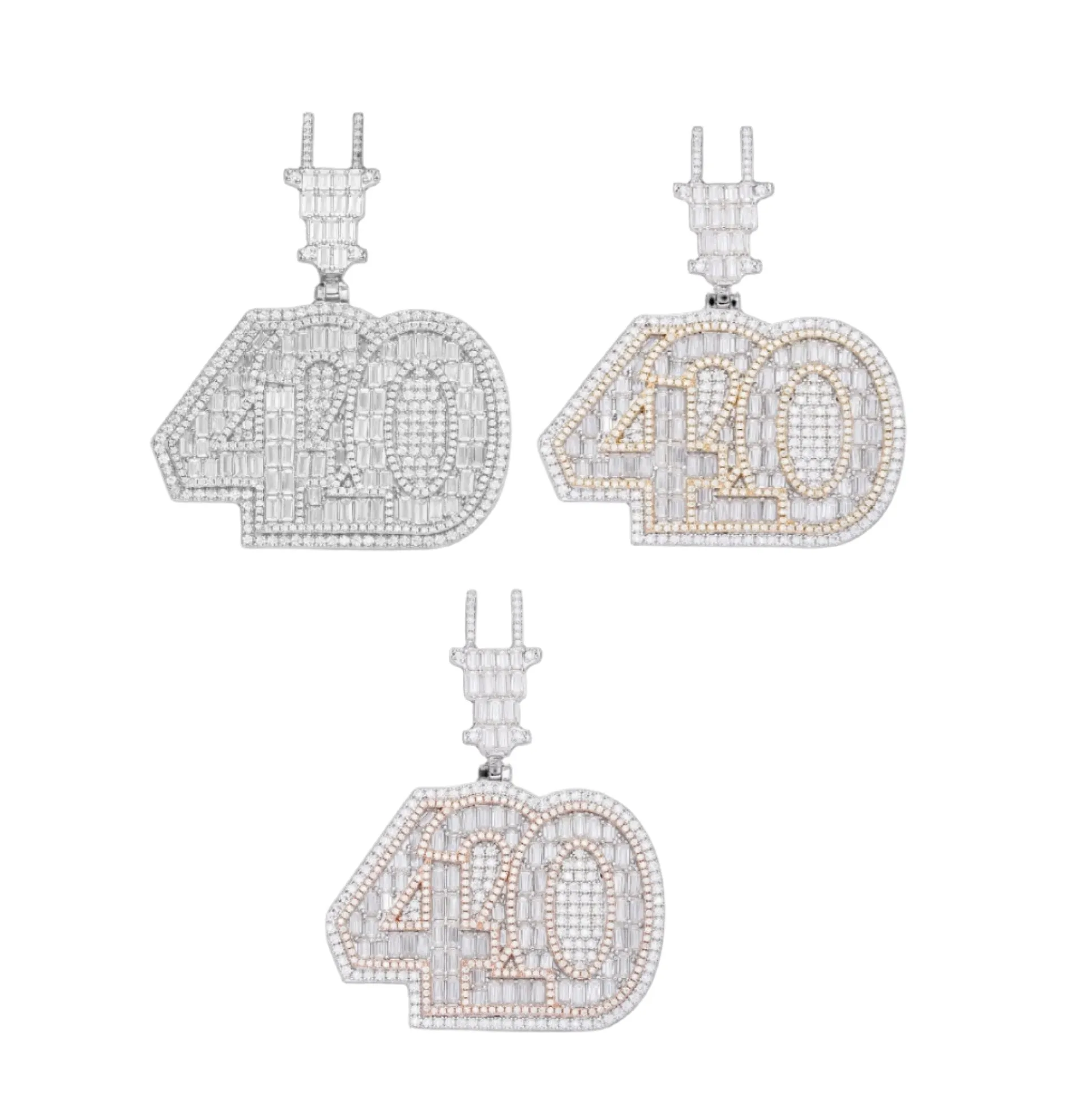 Lab-Created Moissanite 420 Plug Pendant Charm - M418269