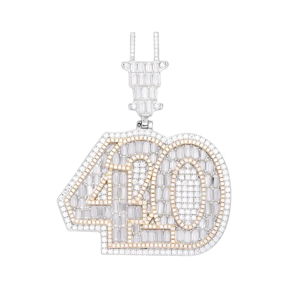 Lab-Created Moissanite 420 Plug Pendant Charm - M418269