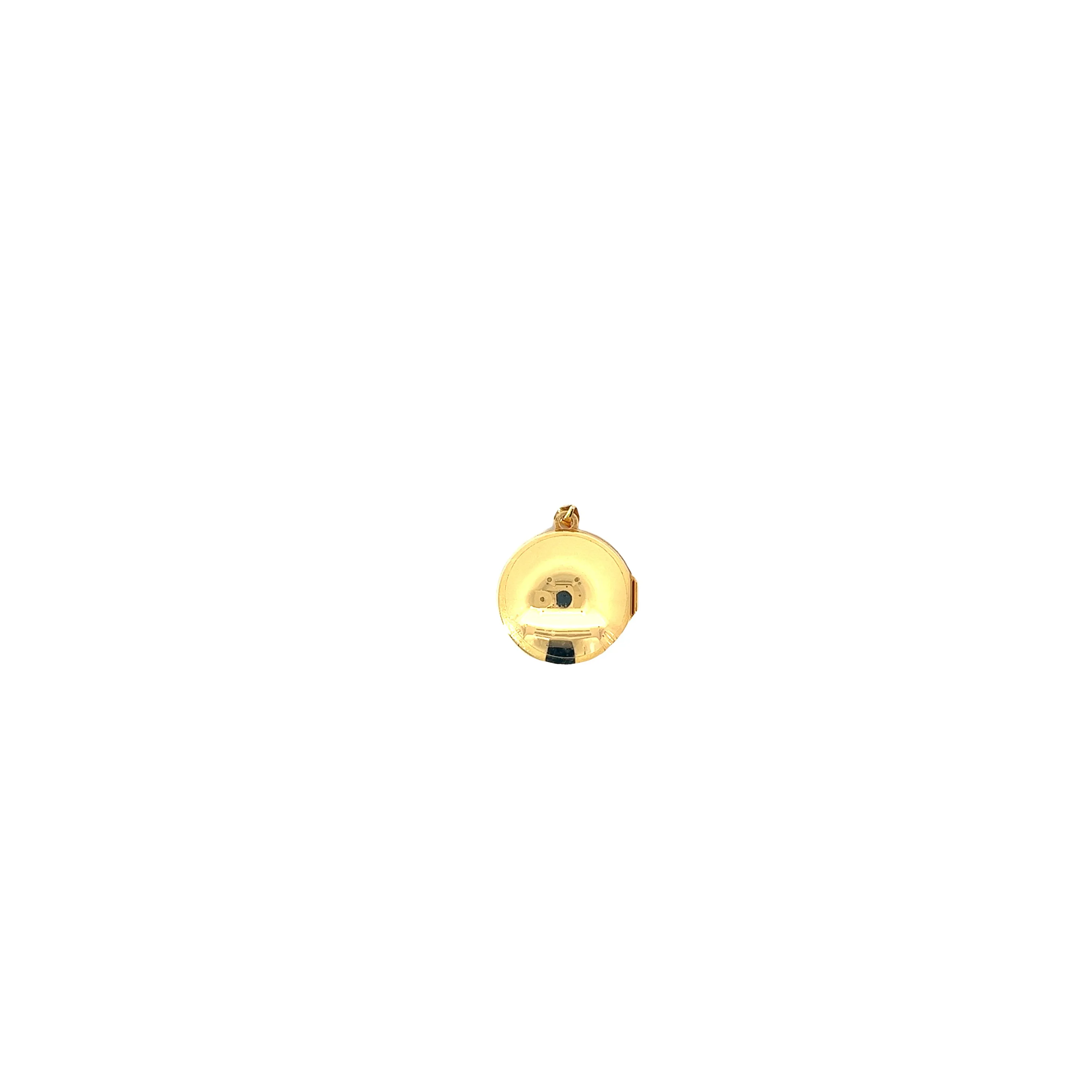 Ladies 14k yellow gold round domed locket necklace