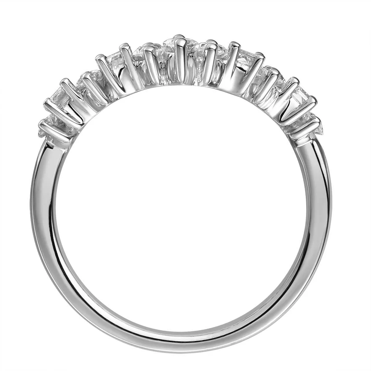 Ladies Curved Diamond V- Shape Crown Ring