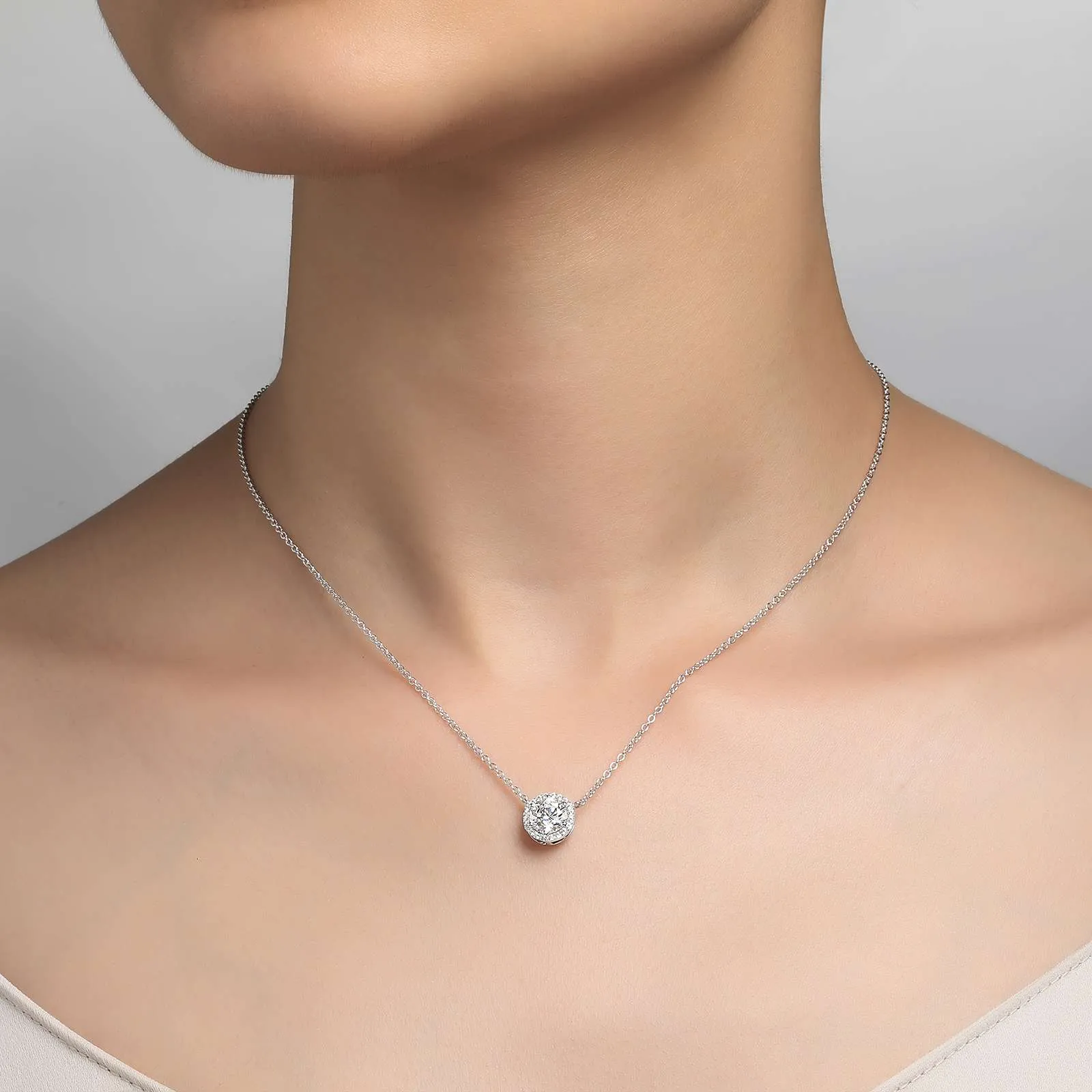 Lafonn Simulated Round Cut Diamond Halo Pendant