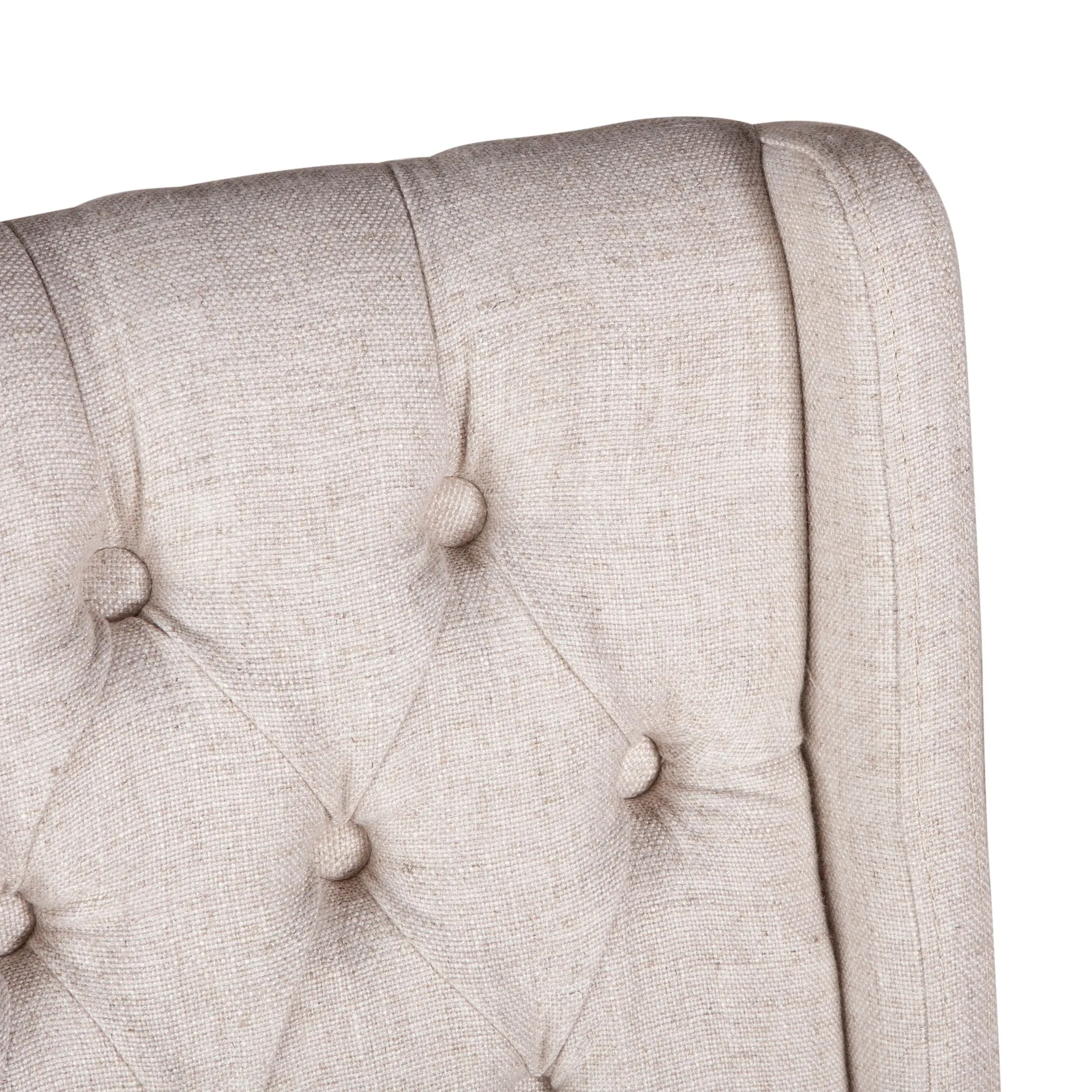 Lara Dining Chair Off-White Linen with Natural Teak Legs