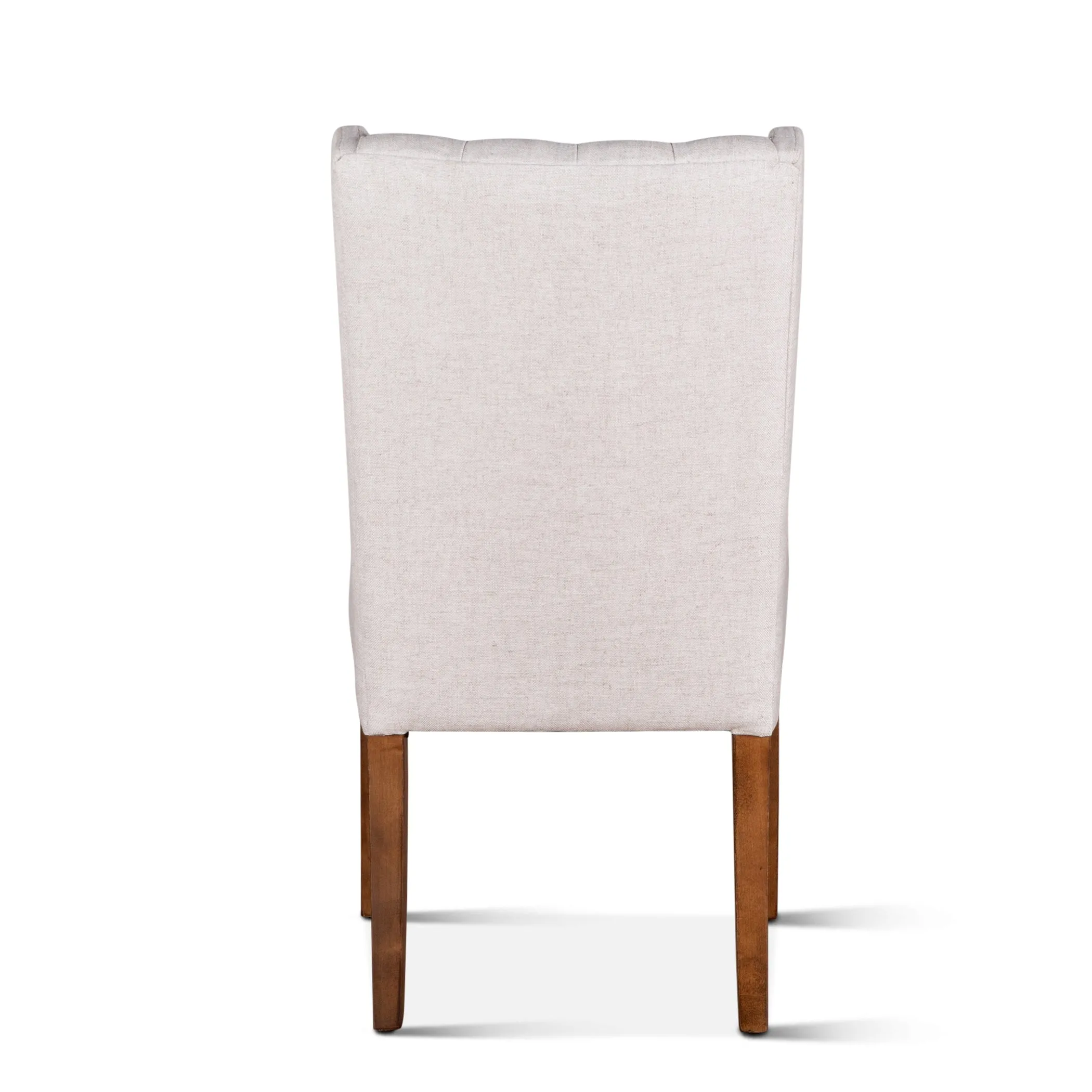 Lara Dining Chair Off-White Linen with Natural Teak Legs