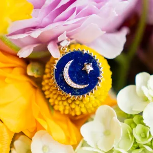 Large Celestial Diamond and Lapis Lazuli Disc Charm