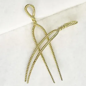 Lariat - Double Rope Twist and 14K Gold on Brass Petite Hair Pick