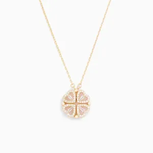 Leaf Clover Pearl Stone Necklace