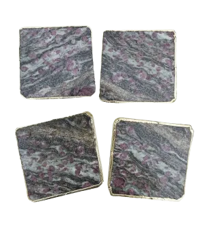 Lepidolite Agate Coaster Set of 4