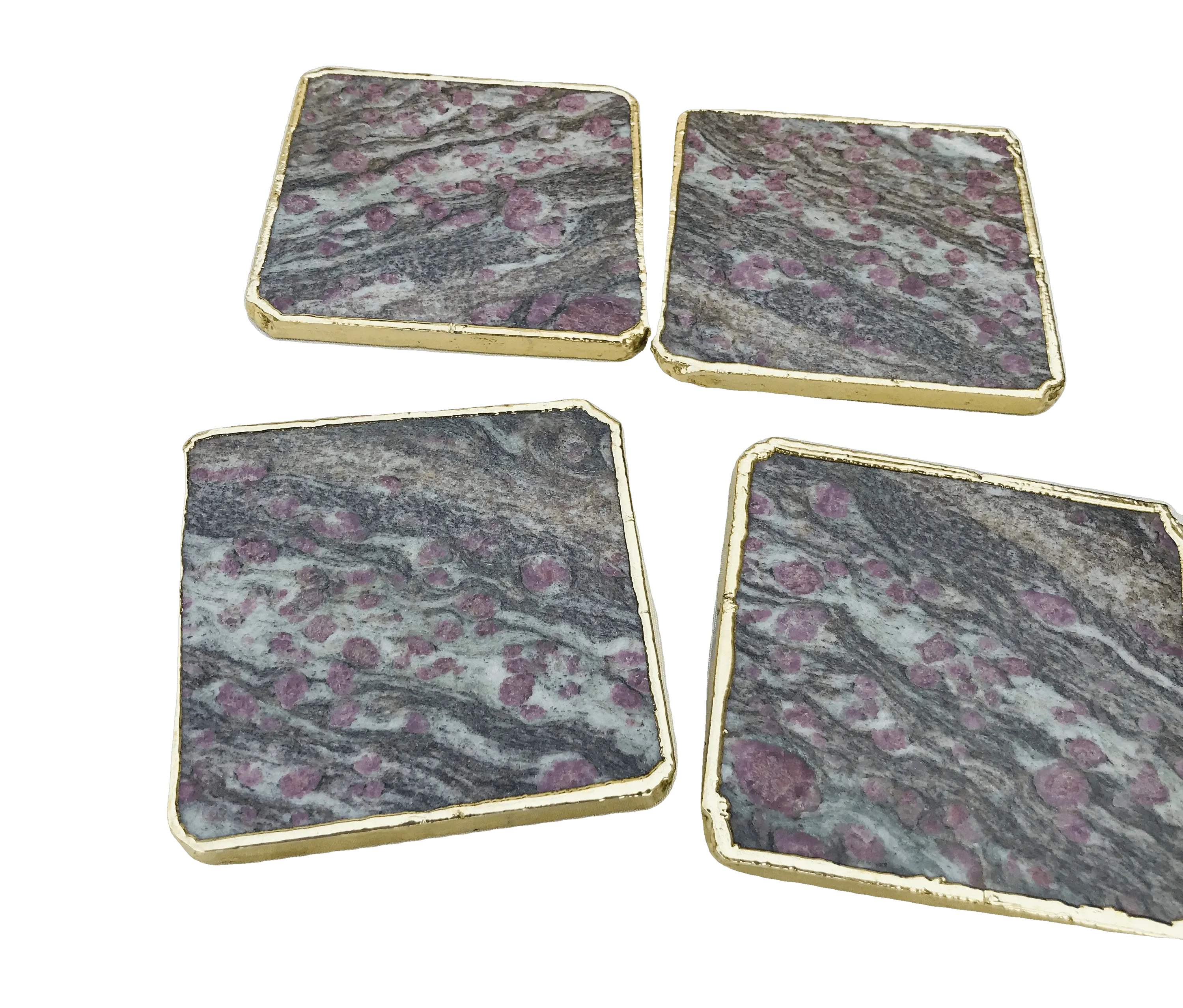 Lepidolite Agate Coaster Set of 4
