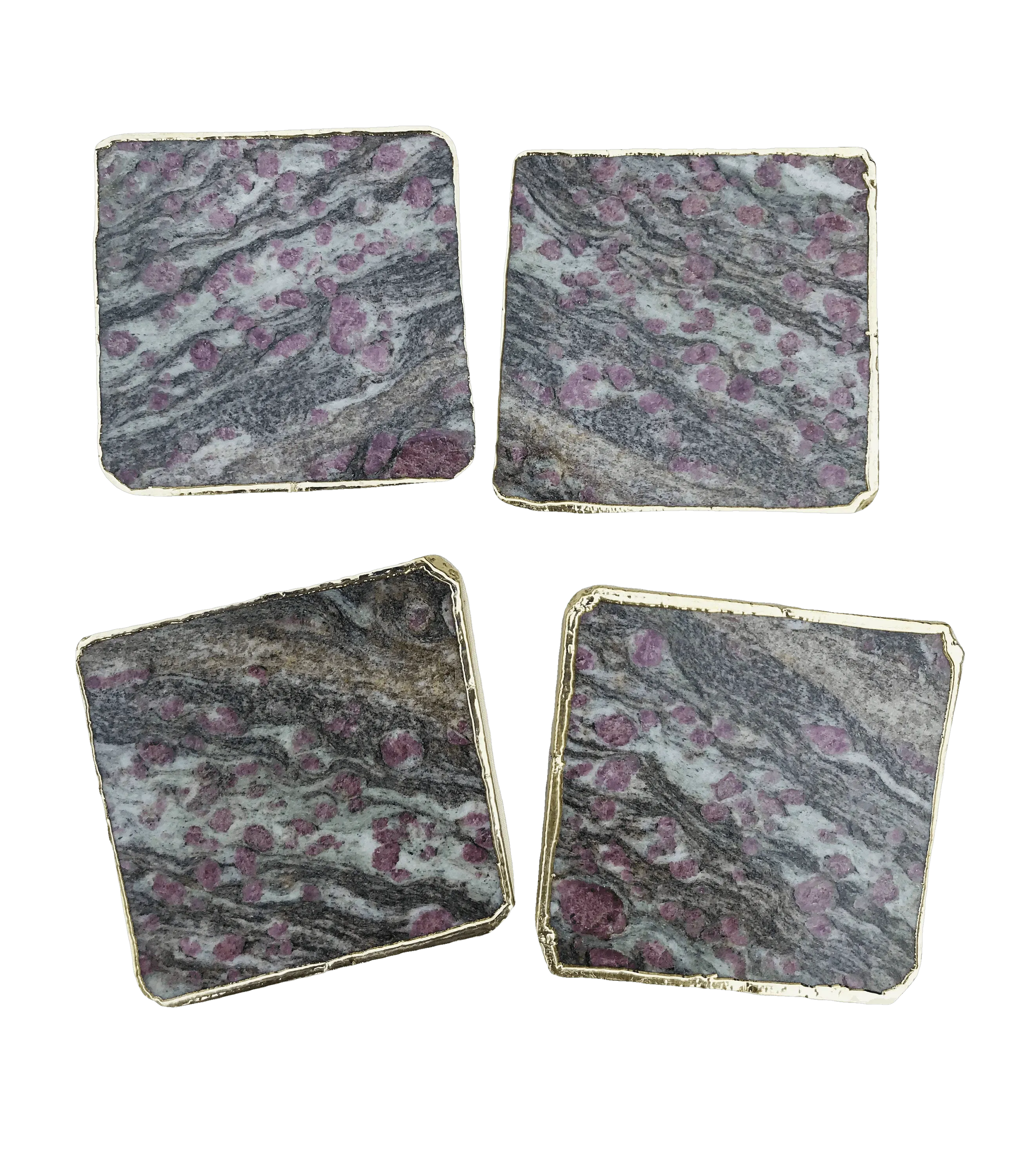 Lepidolite Agate Coaster Set of 4